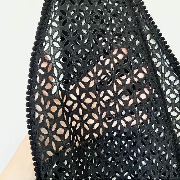 Wolford black sheer cotton eyelet cutout beach jumpsuit romper - Picture 7 of 10